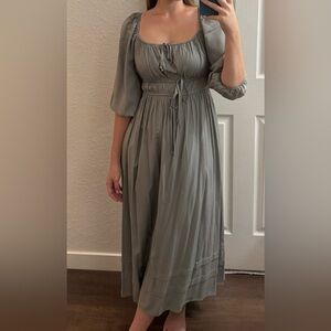 Baltic Born dusty sage green midi dress